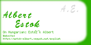 albert estok business card